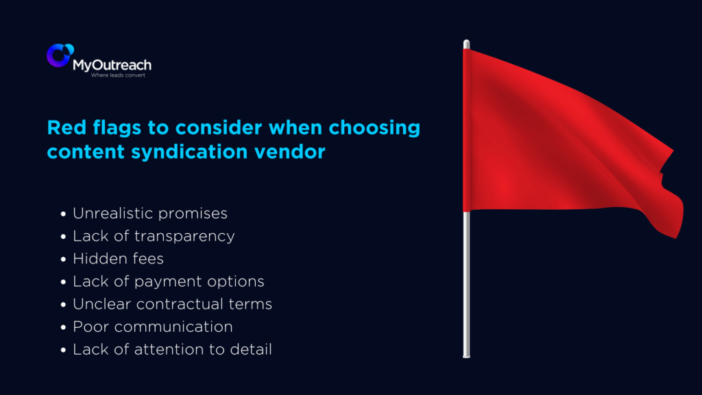 Red flags when choosing content syndication vendors